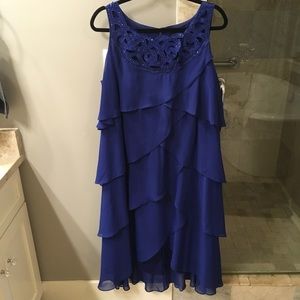 ⏰ LAST CHANCE SALE ⏰ S. L. Fashions blue ruffled chiffon dress